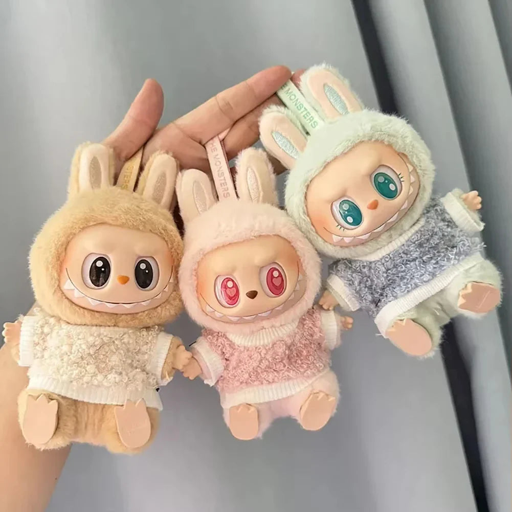 Mini Plush Doll Clothes – Kpop EXO Labubu Idol V1 V2 Circle Smile Shirt Outfit & Accessories Gift