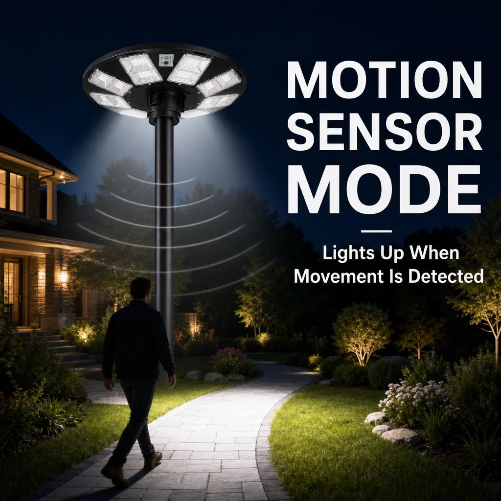 Ultra-Bright Solar UFO Street Light - Round Outdoor Courtyard Lamp with Motion Sensor