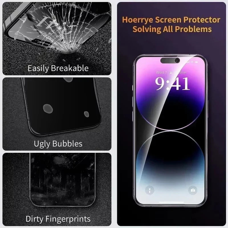 Anti-Spy Privacy Screen Protector Glass for iPhone 17, 16, 15, 14, 13, 12, 11 Pro Max, Mini, Plus, XR, SE, 7 & 8