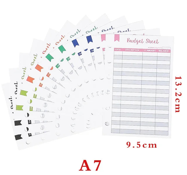 2023 Budget Planner – A7 Cash Envelope Savings Binder with 6 Holes for Financial Management, Loose-Leaf Notebook Organizer