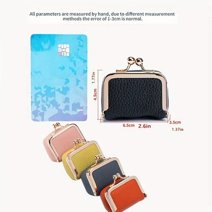 Women’s PU Leather Jewelry Organizer Box – Solid Color Ring, Necklace & Earring Storage Case with Mini Coin Purse Kiss Lock