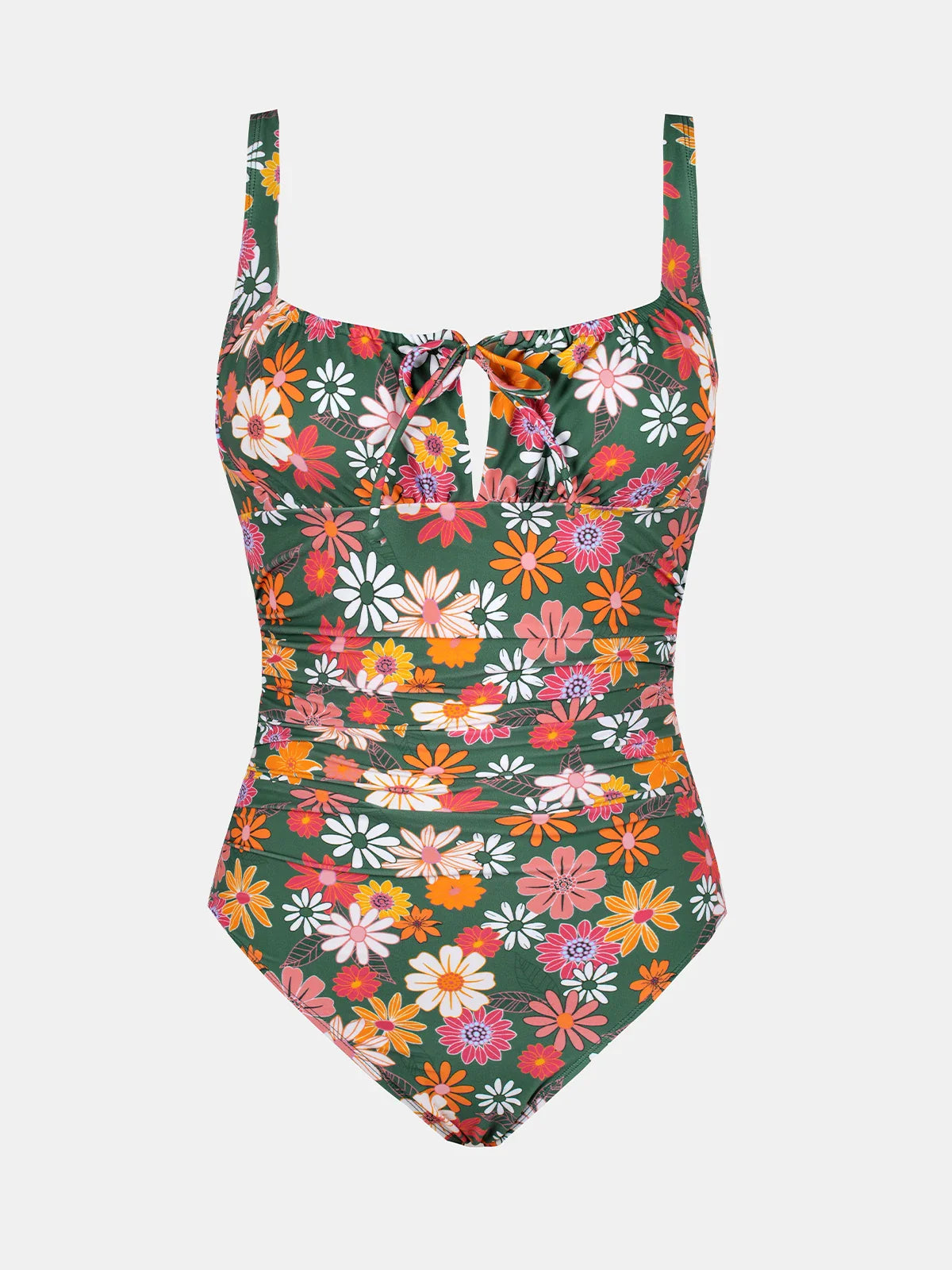 Cupshe Square Neck Drawstring One-Piece Swimsuit – Sexy Back Hook Monokini Beachwear for Women