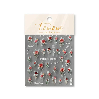 Vintage Rose Flower Nail Stickers – Red & Blue Laser Gold/Silver Nail Art Decals for Manicure Design DIY Beauty Tool