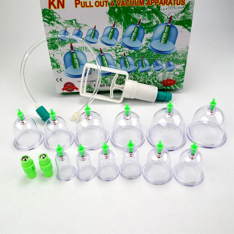 12/6 Pcs Jar Vacuum Cupping Set – Meridian Therapy & Acupuncture Suction Cups for Anti-Cellulite Body Massage