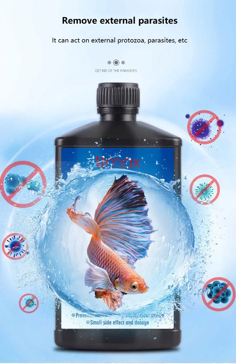 310ML Methylene Blue Solution for Fish – Aquarium Treatment for White Spots & Fish Disease, Ideal for Koi, Goldfish & Betta