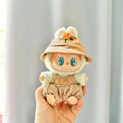 17cm Labubu Idol Dolls Clothes - Kpop EXO DIY Accessories, Cute Mini Plush FEAR Hoodie Se