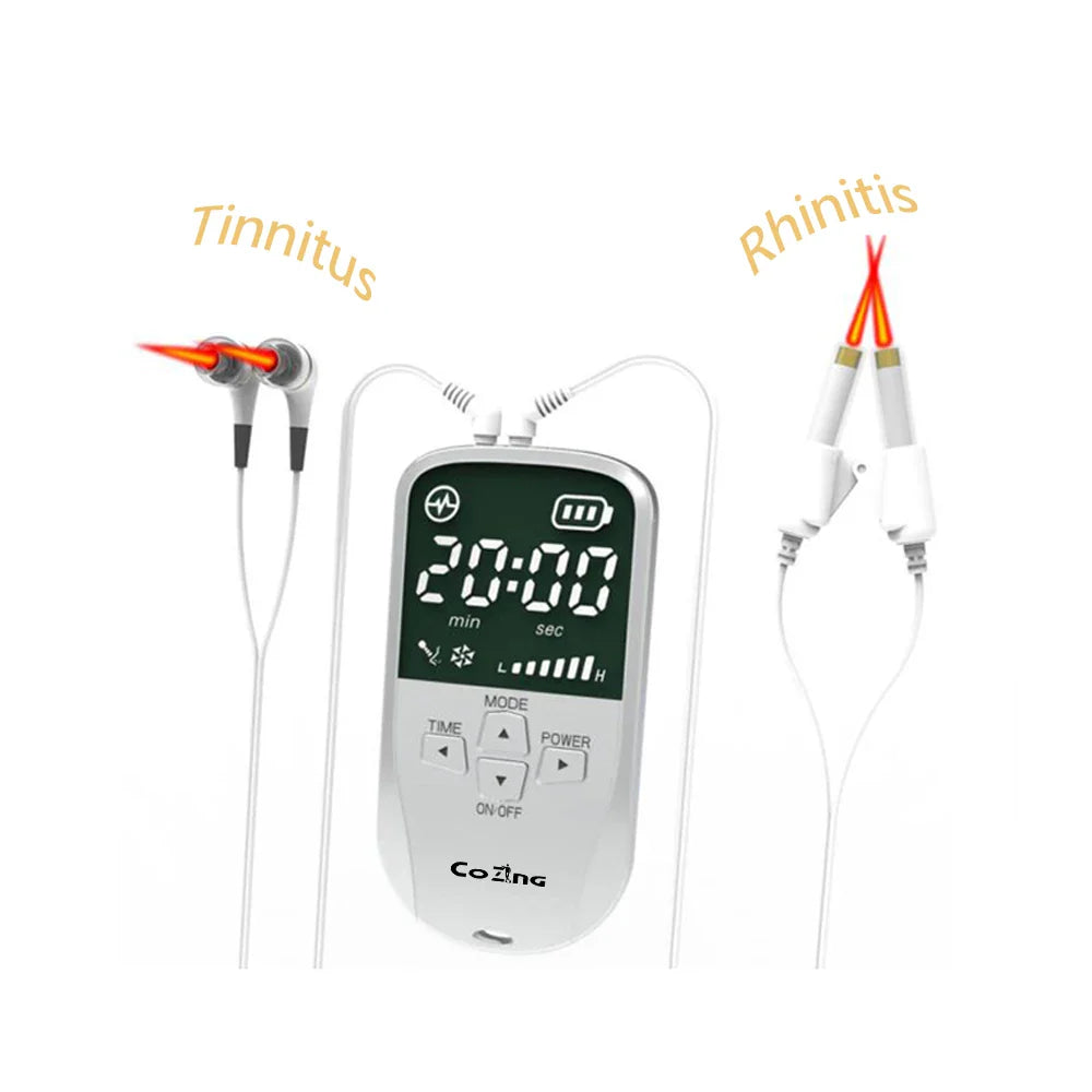 Tinnitus Ear Laser Therapy – 650nm Irradiation Physiotherapy Earplug for Otitis Media & Deafness Treatment, USB Interface
