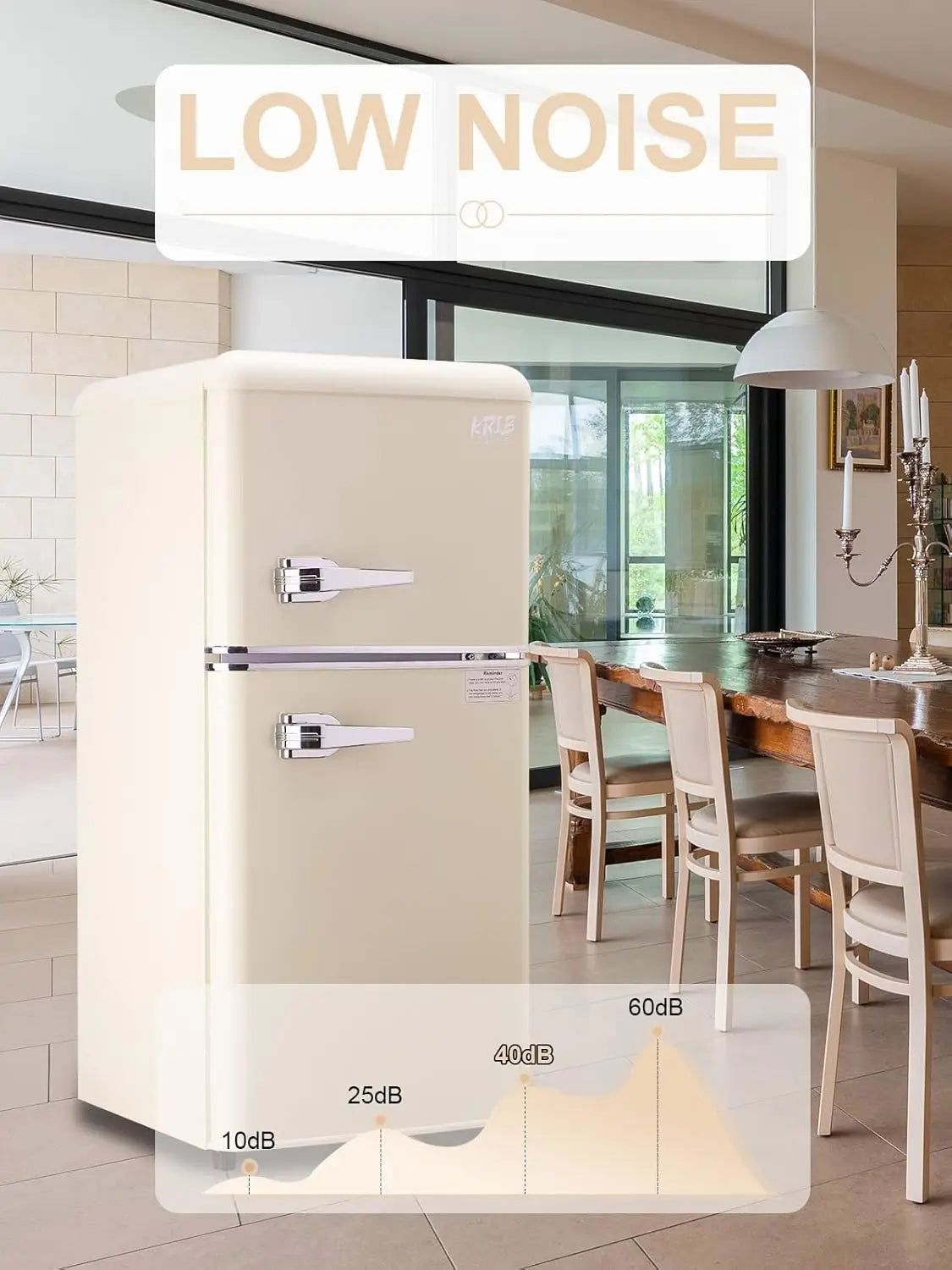 KRIB BLING 3.2 Cu.ft Compact Mini Fridge with Freezer – Retro Drink Chiller for Home & Office