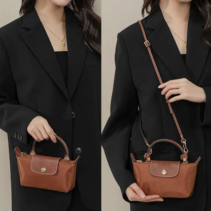 1 Set Genuine Leather Bag Strap for Longchamp Mini - Punch-Free Shoulder Strap for Crossbody Transformation, Bag Accessories
