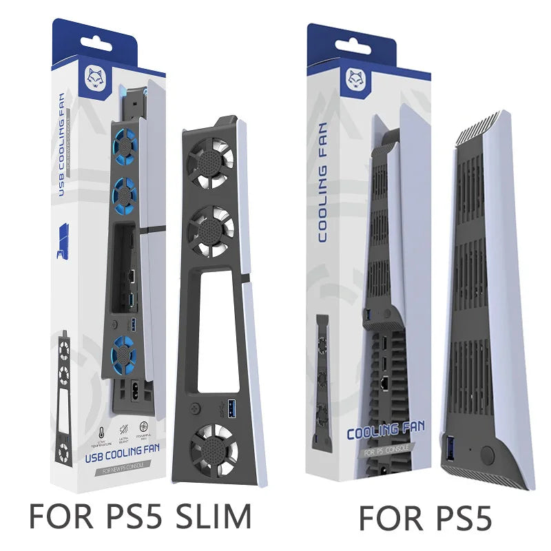REMANK PS5/PS5 Slim Cooling Fan System – LED Light Cooling for Disc & Digital Console
