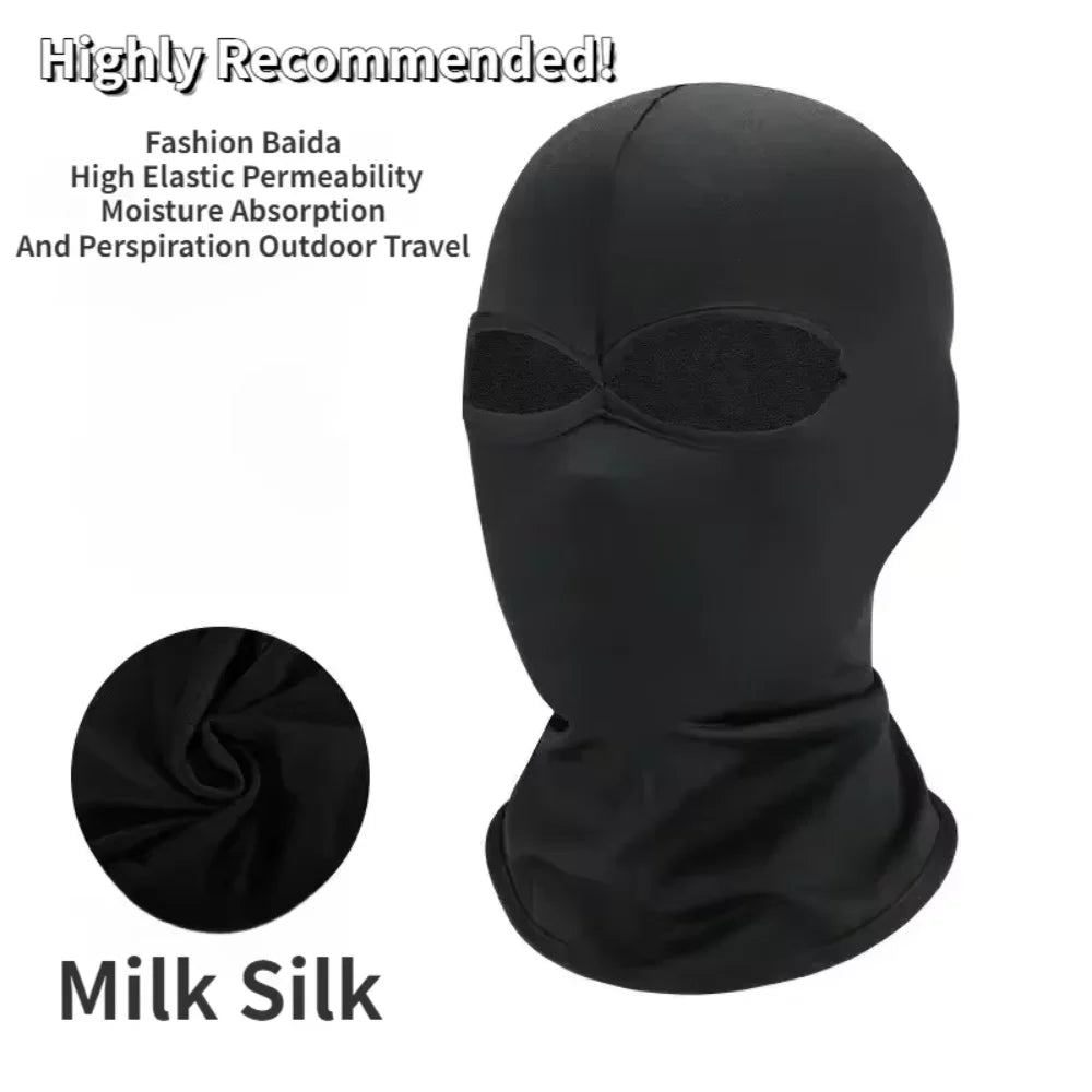 Black Cosplay Full Mask - Breathable Thin Hood Head Cover for Halloween & Costume Parties