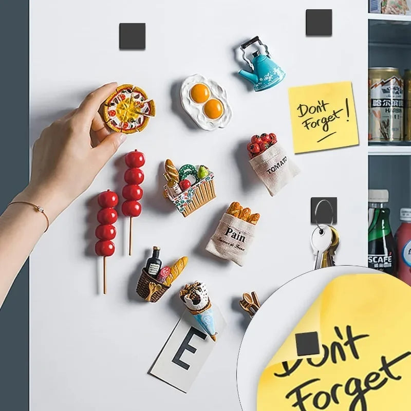 100/50PCS Self-Adhesive Square Magnetic Sheets - Flexible Soft Magnets for Refrigerator and Office Use