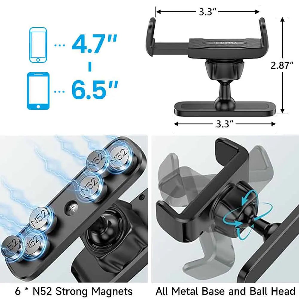 Tenmtoo Gym Magnetic Phone Holder – 360° Adjustable Stand for MagSafe, Compatible with iPhone 15/14/13 & 4.7-6.5 Inch Smartphones