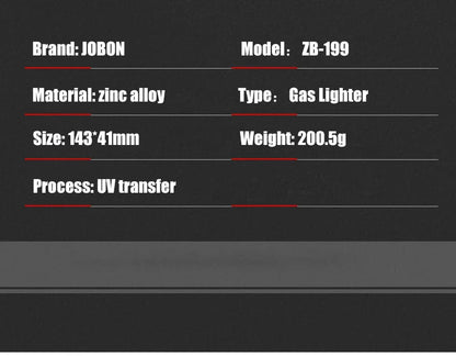 JOBON Creative Cigar Lighter | Windproof Blue Flame with Locking Rotor & UV Transfer Print, Unique Gift Craft