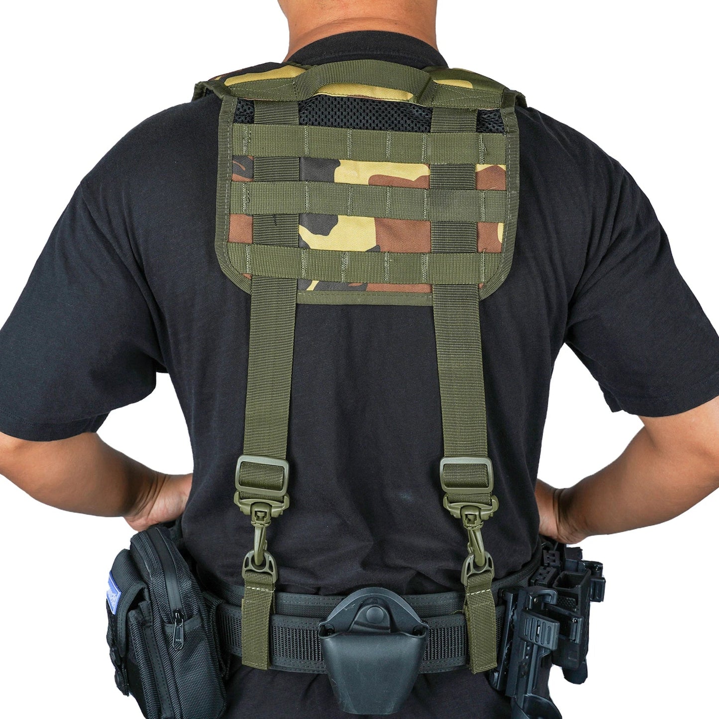 Tactical Police Suspenders — Adjustable Duty Belt Harness with 4 Tool Belt Loops for Law Enforcement
