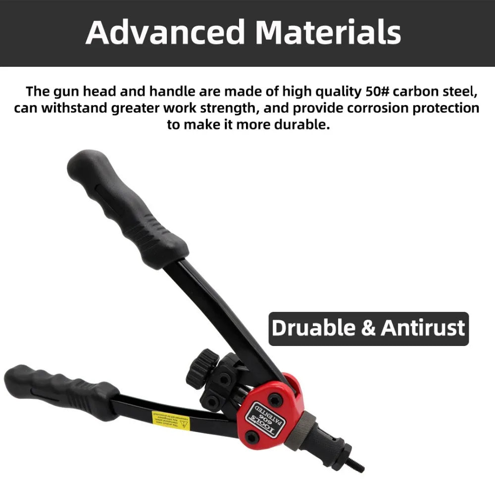 HIFESON Hand Threaded Rivet Nut Gun — Manual Riveter with 70/95/300PCS M3-M12 Nuts for Easy Installation