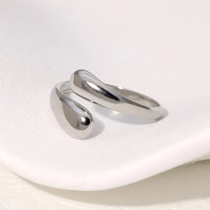 Retro Water Drop Ring – Adjustable Stainless Steel Punk Gothic Jewelry for Women