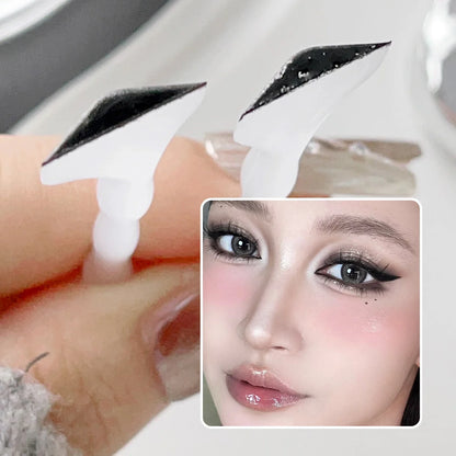 Waterproof Simple Eyeliner Stamp - Long-Lasting Double-Ended Lash Template with Ink, Black Eye Liner for Beginners