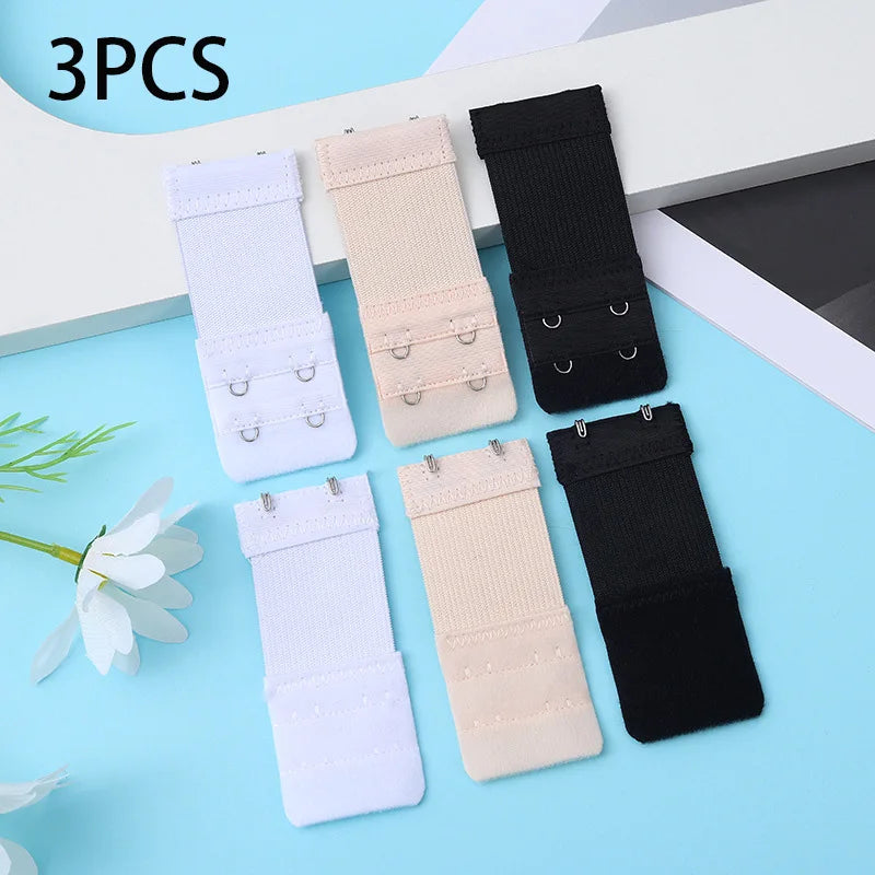 3PCS 2-Hook Bra Extender Set – Elastic Adjustable Extension Straps for Women’s Bras & Underwear