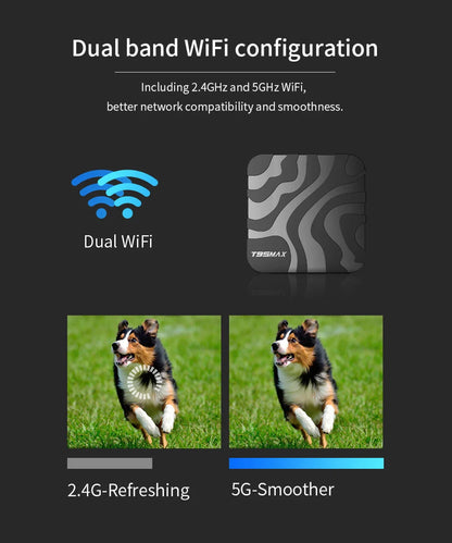 New H618 T95 Max Android 14 Smart TV Box - 8GB RAM, 128GB/64GB Storage, Double WiFi 2.4G & 5.8G, 6K 3D, Voice Assistant Media Player