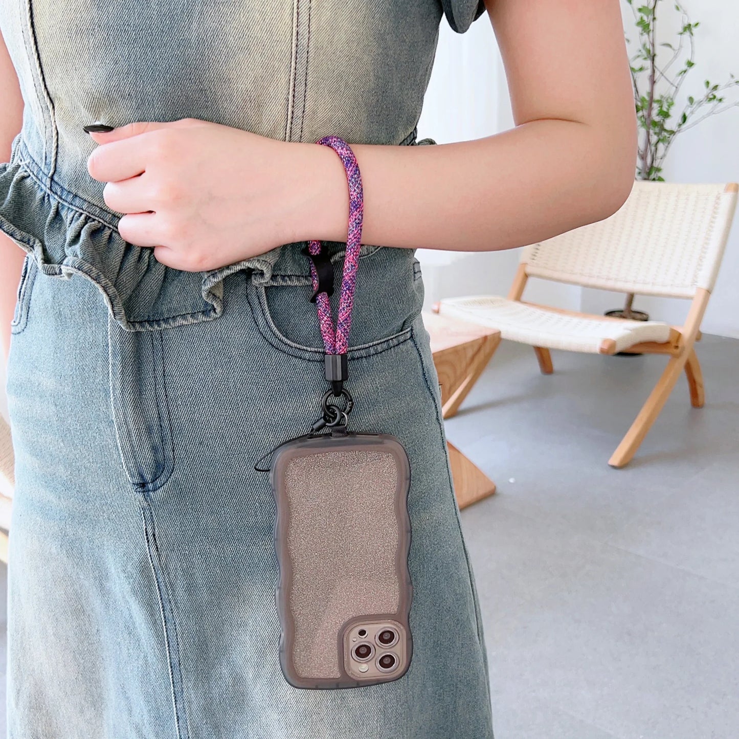 Colorful Woven Mobile Phone Lanyard: New Security Wristband for Headphones, Keys, and Wallet - Stylish and Convenient Wristband Accessory