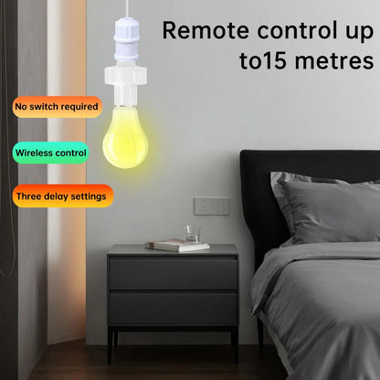 Smart Timer E27 Lamp Holder – Wireless Remote Control Light Socket, 110V-220V, 15m Range, Intelligent ON/OFF Switch