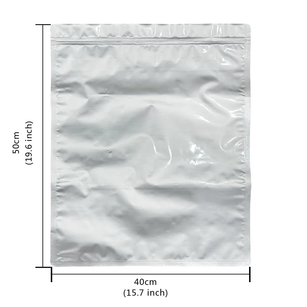 10-Pack 5-Gallon Mylar Bags — Resealable Aluminum Foil Food Storage, Light-Proof & Food-Grade (20"x30")