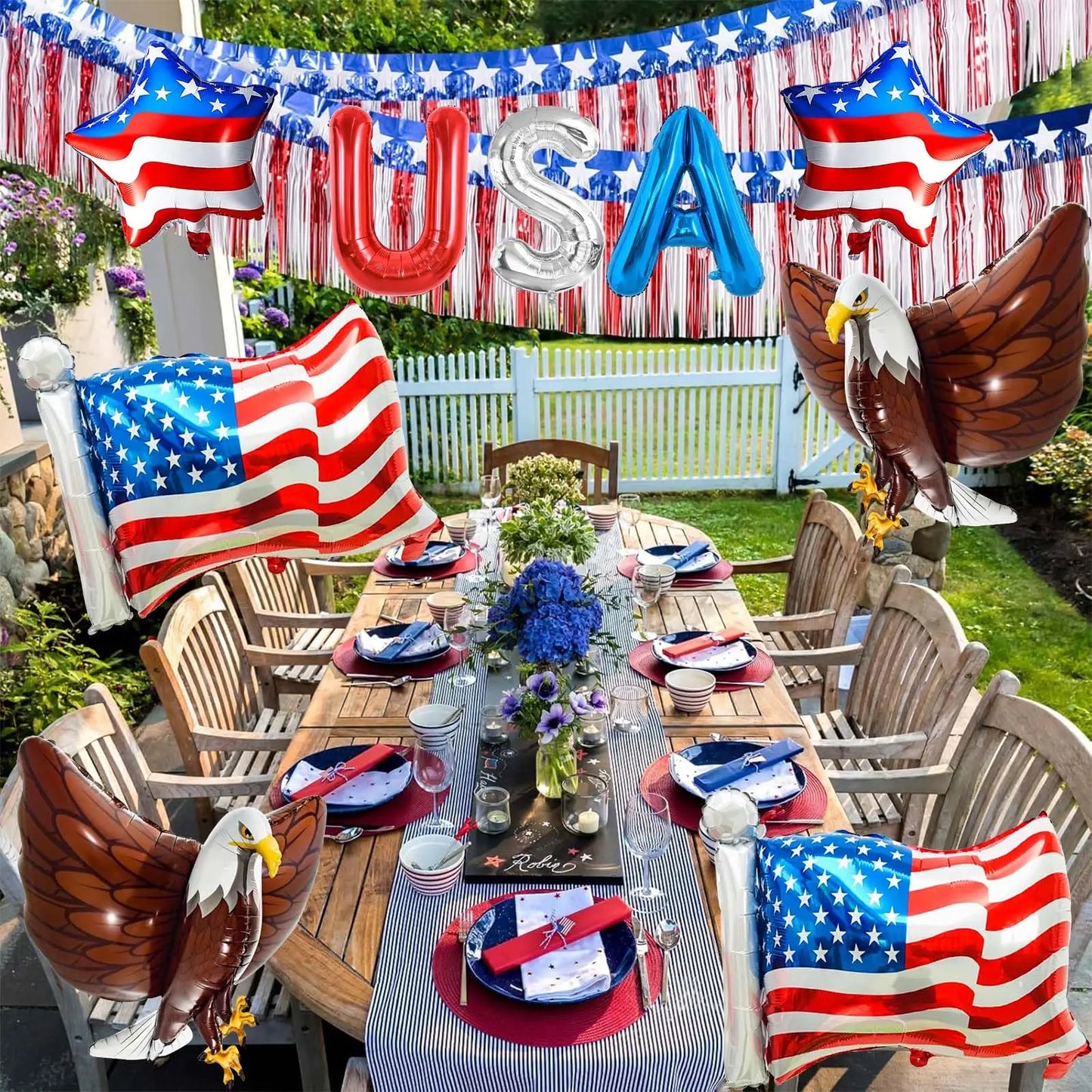American Flag Balloon Set – Independence Day Foil Balloons for 4th of July USA Patriotic Party Decorations