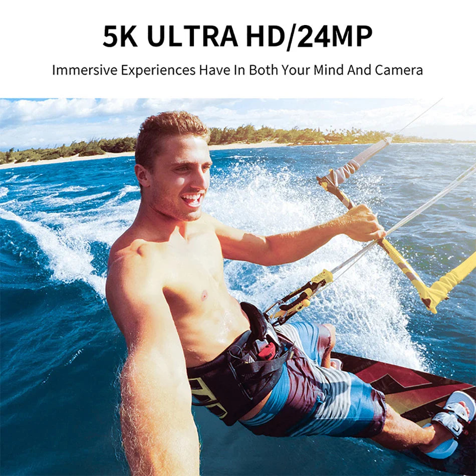 AUSEK S81TRW 5K Action Camera – 4K60FPS, 48MP, EIS, 5X Zoom, 1080P Webcam, Wi-Fi Vlog Sports Cam with Remote & Optional Filters