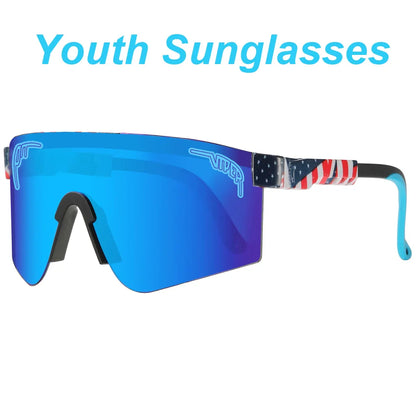 Youth Pit Viper Style Sunglasses – Sporty UV Eyewear for Kids, Teens & Small-Head Adults, Cycling & Driving Shades
