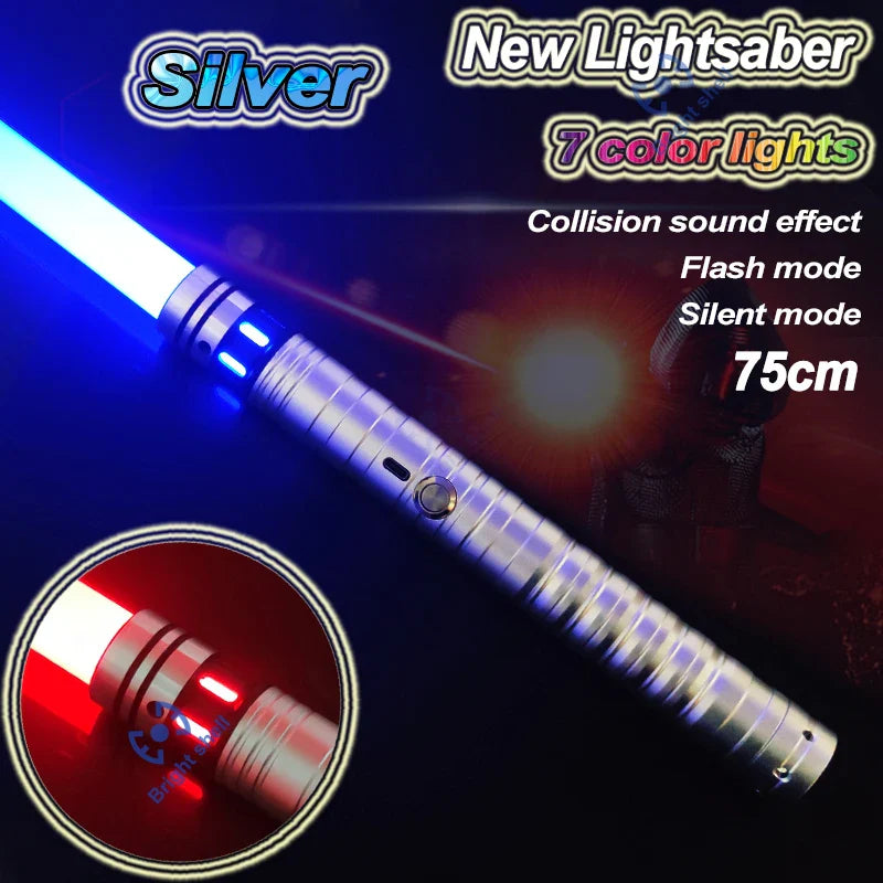 RGB Metal Lightsaber Toy – 15-Color Changing Laser Sword with Sound Effects, Force FX Jedi Blaster Gift for Kids