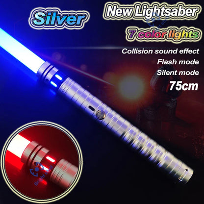 RGB Metal Lightsaber Toy – 15-Color Changing Laser Sword with Sound Effects, Force FX Jedi Blaster Gift for Kids