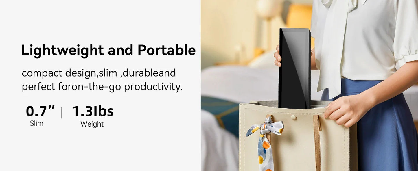 8.8 Inch HDMI Touch Screen Monitor – Long Wide Display with Case, PC Temperature Sensor Panel & Small Extender Monitor