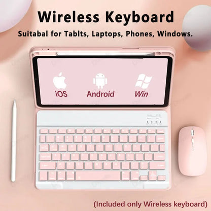 Wireless Bluetooth Keyboard - Ultra-Thin 78-Key Rechargeable Portable Keyboard for iPad, Android & iOS Tablets