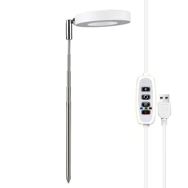 LED Full Spectrum Grow Light – Adjustable Dimmable Hydroponic Plant Lamp with Timer for Indoor Gardening