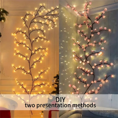 72/96 LED USB Cherry Blossom String Lights – 8-Mode DIY Flower Lights for Parties & Weddings