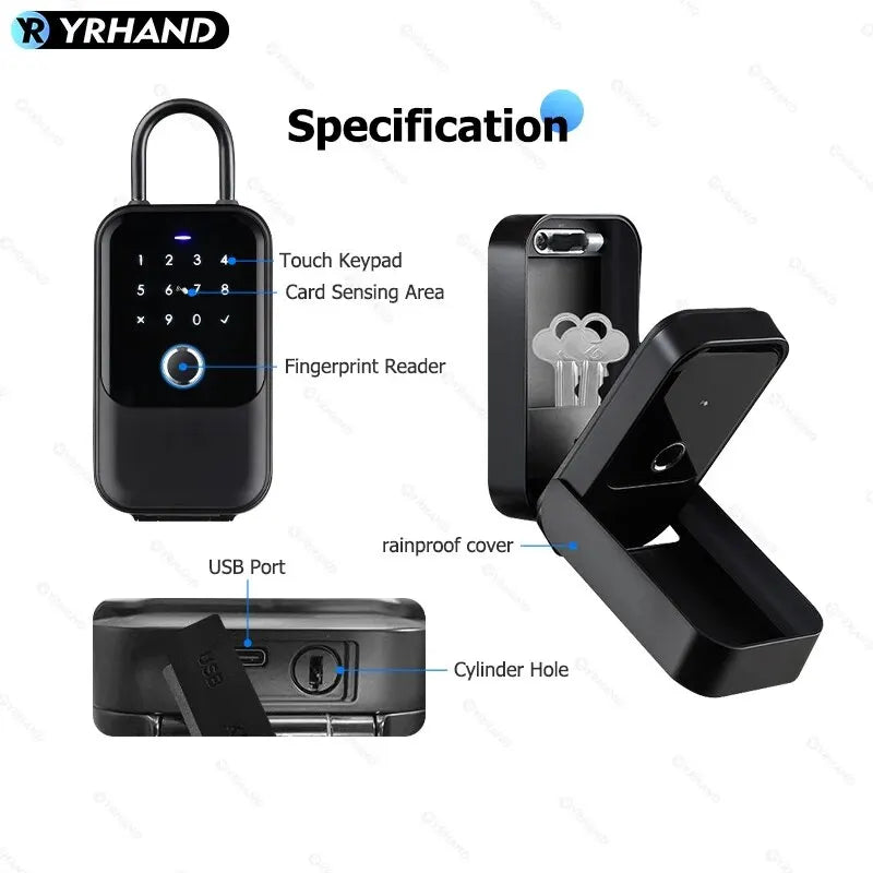 TTlock Smart Key Lock Box – Wireless Digital Code & Bluetooth Key Safe, App-Controlled Electronic Key Box for Home or Host