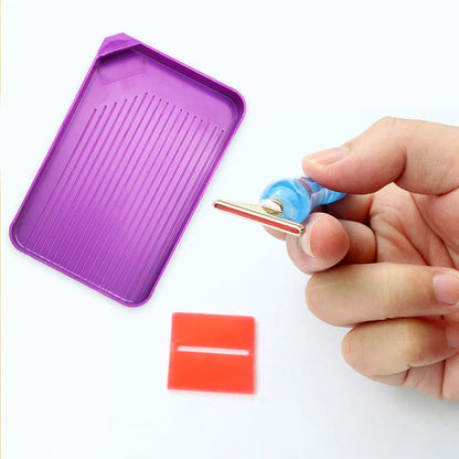 Large Capacity Diamond Painting Tray — Purple DIY Mosaic Art Craft Funnel Tool Accessory