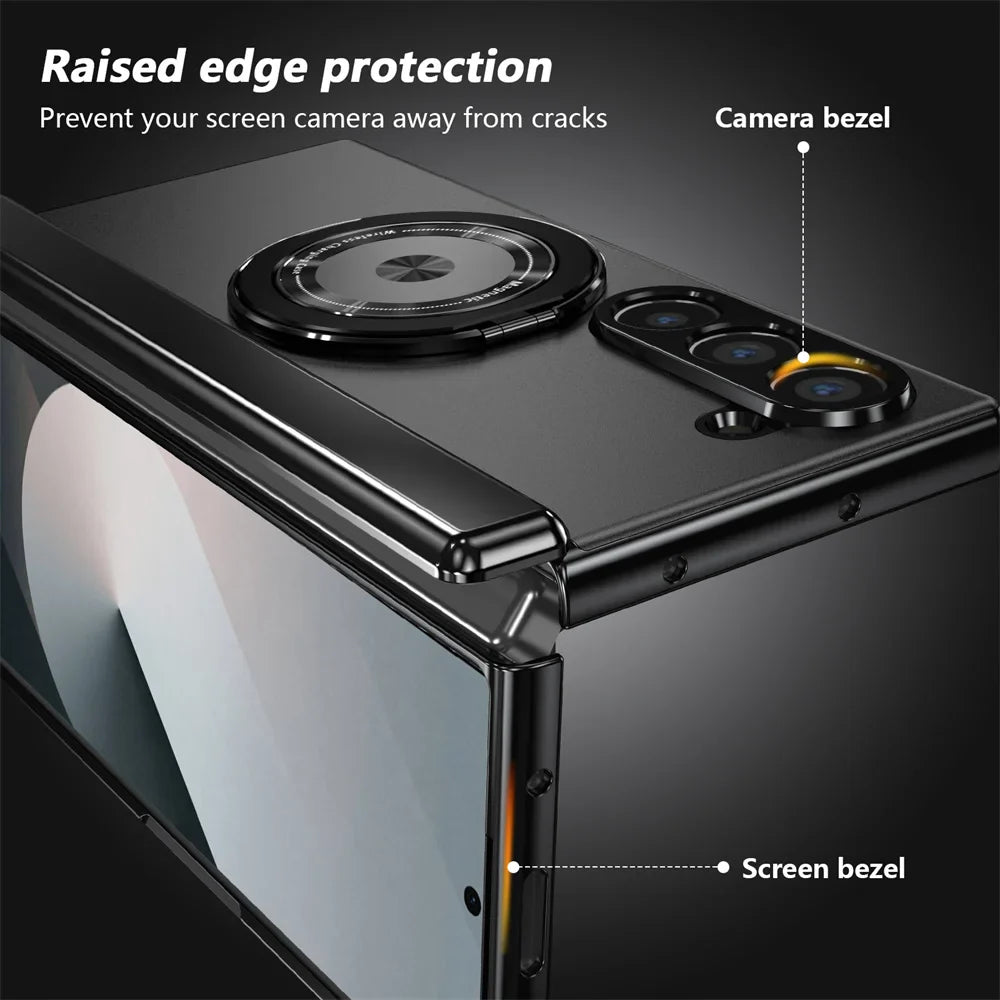 360° Rotating Magnetic Ring Case for Samsung Galaxy Z Fold 6/5/4/3 5G – Hinge Protection Phone Cover with Holder