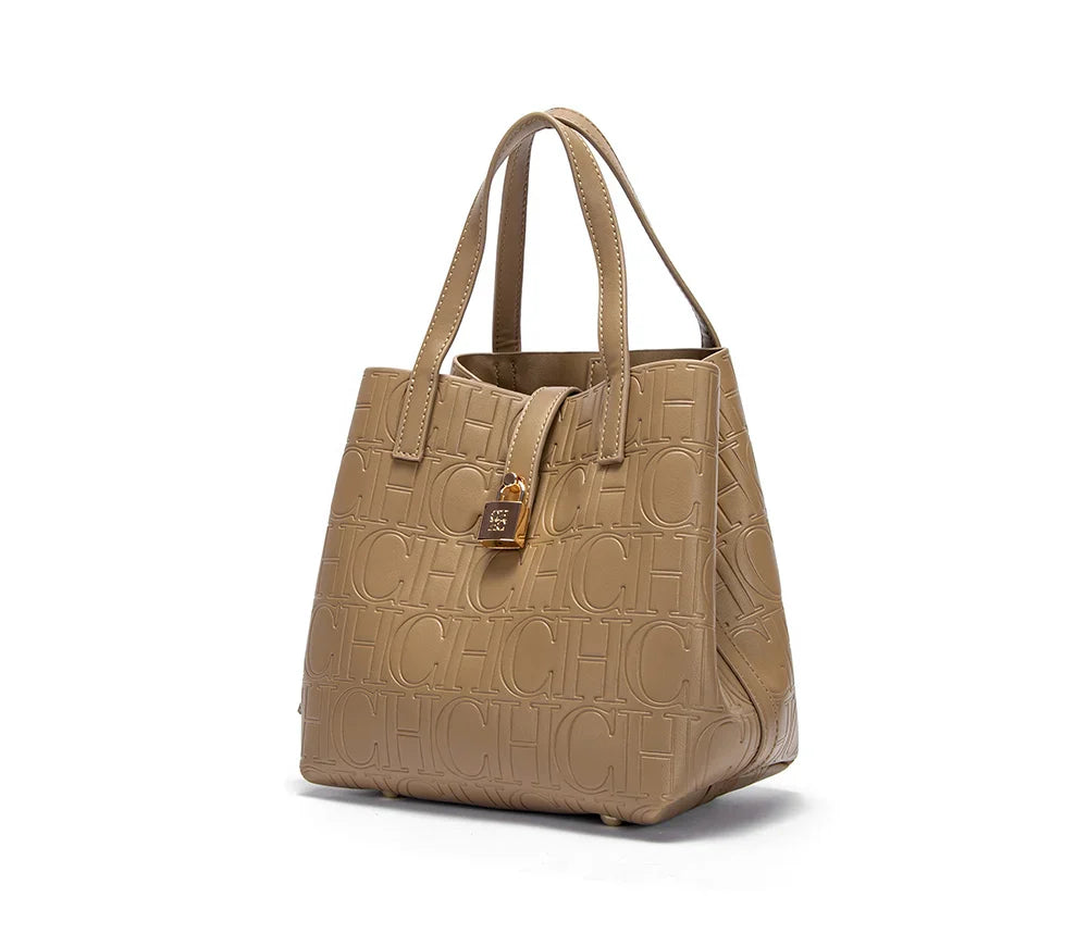CHCH Women's Tote Bag - New Steel Embossed Handheld Bun Shopping Bag for Mothers