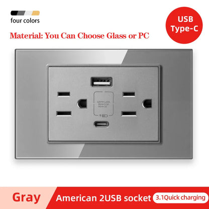 Herepow 118 Series Dual USB Wall Socket - Thailand & American Standard Smart Plug Adapter with Type-C 3.1A Fast Charging