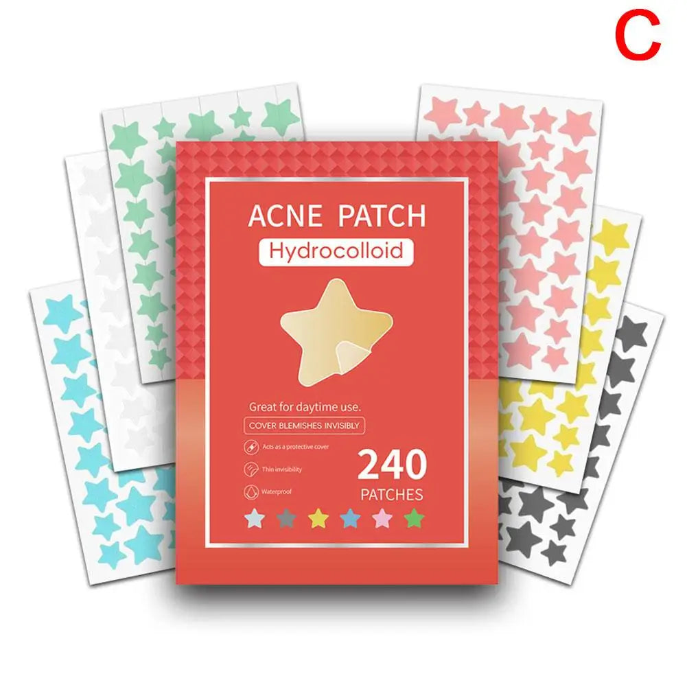 Colorful Star Pimple Patches – Invisible Acne Spot Stickers for Skin Care, Concealer & Makeup Tools