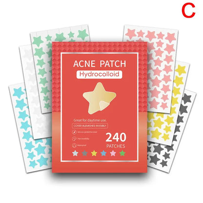 Colorful Star Pimple Patches – Invisible Acne Spot Stickers for Skin Care, Concealer & Makeup Tools