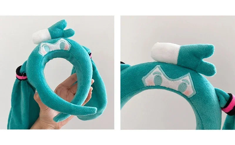Hatsune Miku Cute Plush Hairband — Soft Headband for Spa, Yoga, Face Washing & Girls Gift