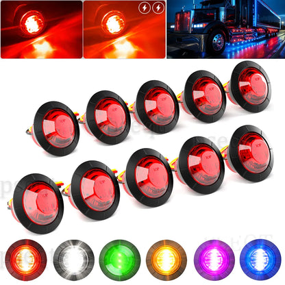 10PCS Strobe LED Side Marker Lights – 12-24V Clearance Indicator for Cars, Trucks, Trailers & RVs