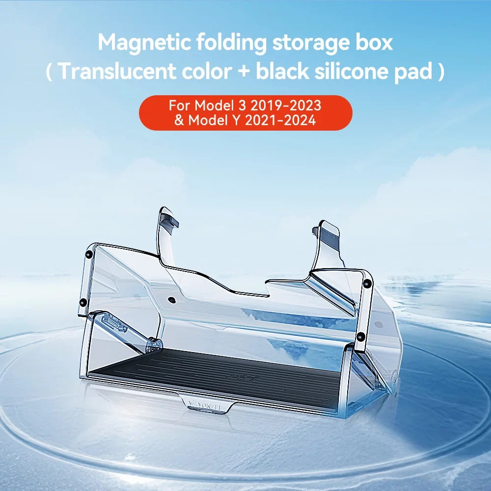 YZ Tesla Model 3/Y Highland Juniper Magnetic Under Screen Storage Box - Hidden Tray Organizer