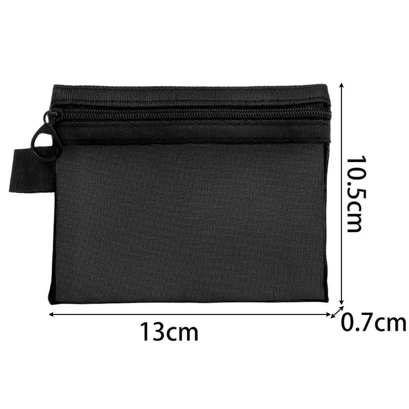 1/3pcs Mesh Clear Cosmetic Bags — Small & Large Black Makeup Travel Organizer Pouches for Toiletries & Lipstick Storage