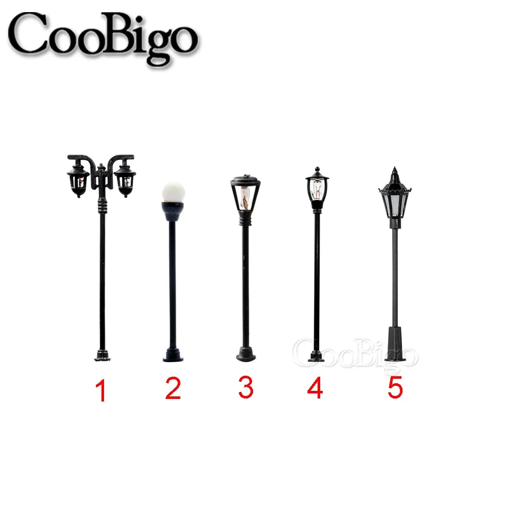 10pcs Mini LED Street Lamp Set – Micro Lamppost Lights for DIY Model, Garden & Landscape Decoration