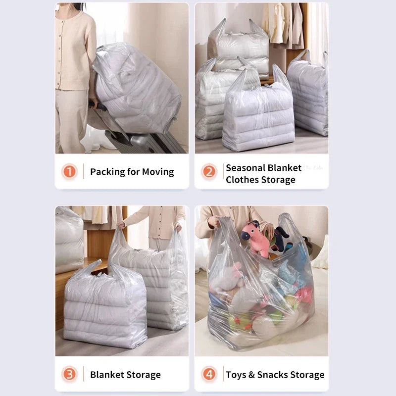 10PCS Large Capacity Thick Plastic Storage Bags — Moving & Packaging Bags for Clothes, Toys, Bedding & Blankets