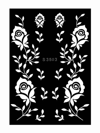 Reusable Henna Stencil Templates for Hand & Body – Floral Tattoo Stencils for Women, Weddings & Festivals Body Art Makeup Tools